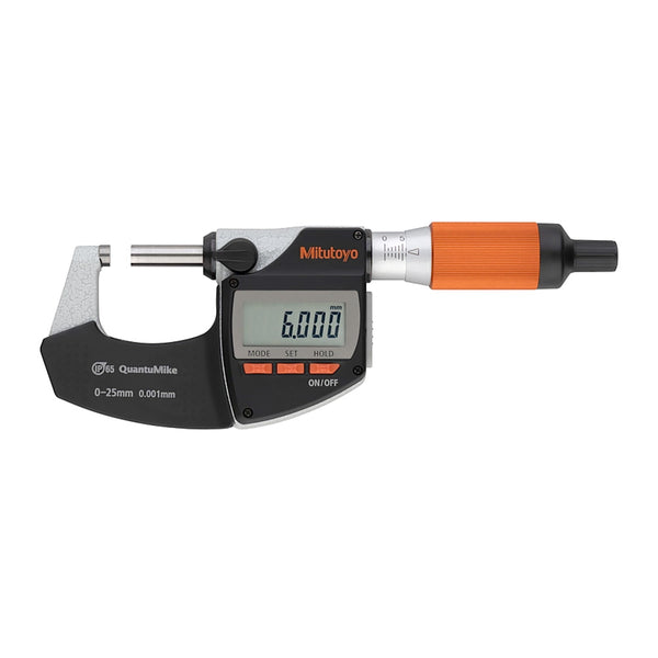 Mitutoyo QuantuMike 0-25mm Digital Micrometer - IP65 - Digimatic S1 interface - Metric Spindle