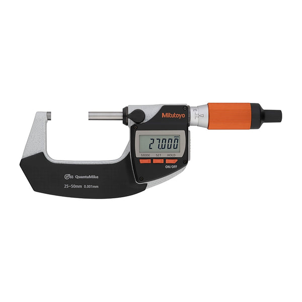 Mitutoyo QuantuMike 25-50mm Digital Micrometer - IP65 - Digimatic S1 Interface - Metric Spindle