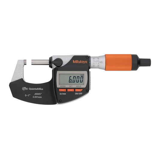 mitutoyo quantumike 0 25mm digital micrometer ip65 digimatic s1 interface inch spindle