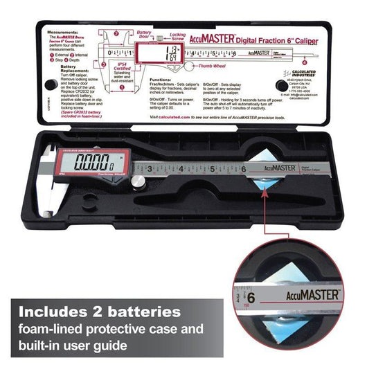 calculated industries accumaster digital fraction 6 inch 150mm caliper