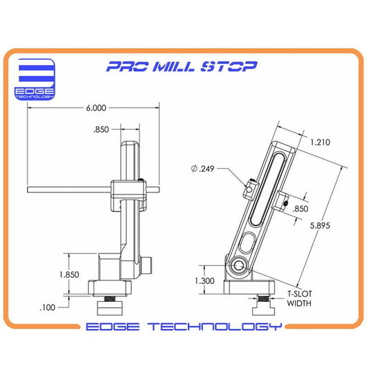 edge technology pro mill stop for 5 8 inch t slot 16 000