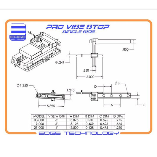 edge technology single pro stop 5 inch vice stop