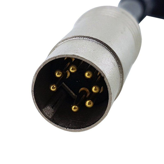 adaptor cable to convert 7 pin round male spherosyn microsyn to 9d newall female connectors