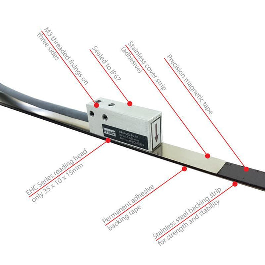 m dro ehc series compact head with 365mm 14 3 8 inch reading length magnetic tape encoder