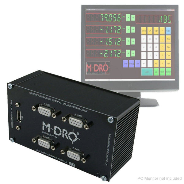 m dro pc based dro digital readout 4 axis interface with software