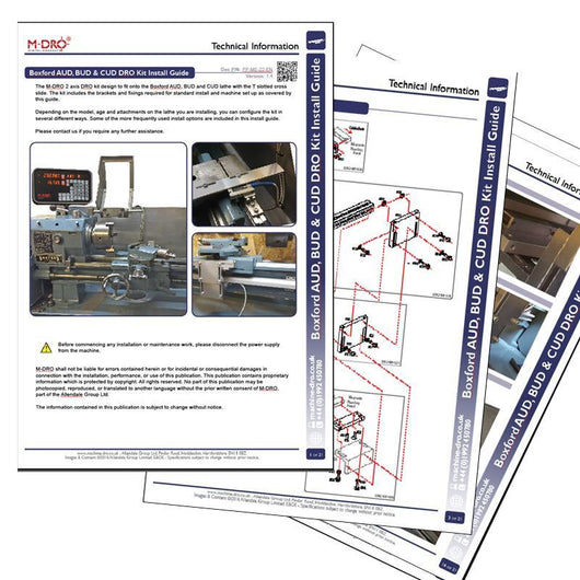 2 axis boxford aud bud and cud lathe digital readout kit for mk2 and mk3 lathe not included