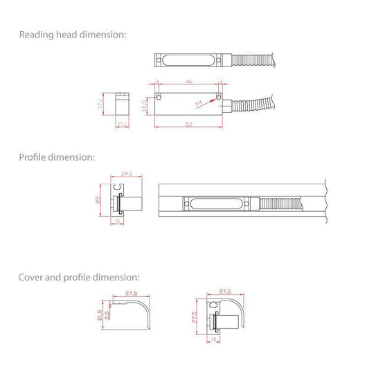 m dro eh 05 1050mm 42 reading length magnetic linear encoder