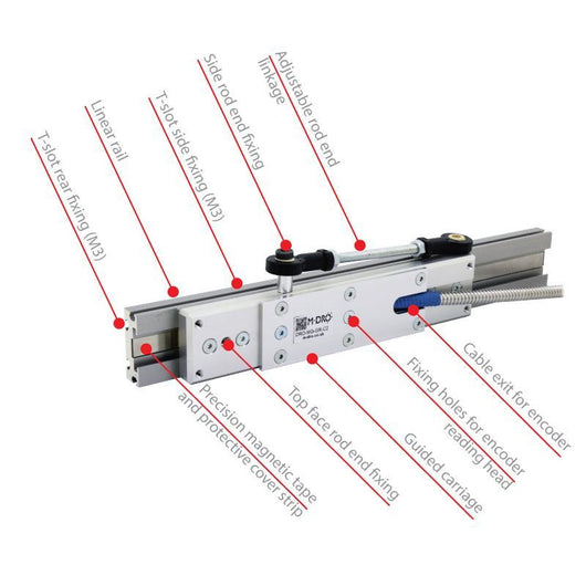 1000mm 39 travel guided carriage and linear rail suitable for the m dro magnetic encoders