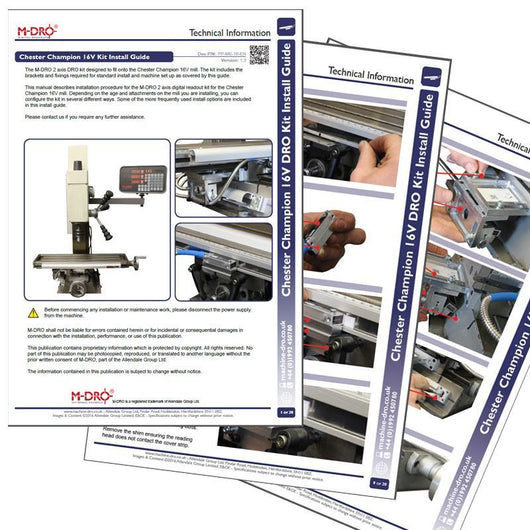 2 axis chester machine tools champion 16v mill digital readout dro kit magnetic encoders mill not included