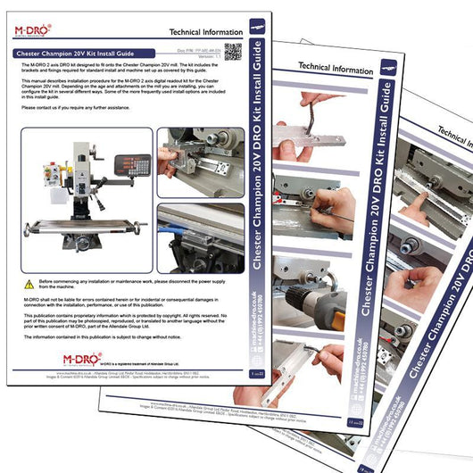 2 axis chester machine tools champion 20v mill digital readout kit magnetic encoders mill not included