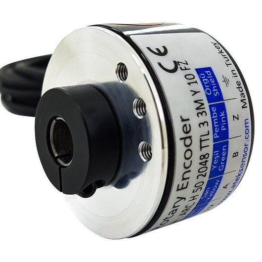 2048 ppr optical incremental rotary encoder 10mm diameter hollow shaft and face mount