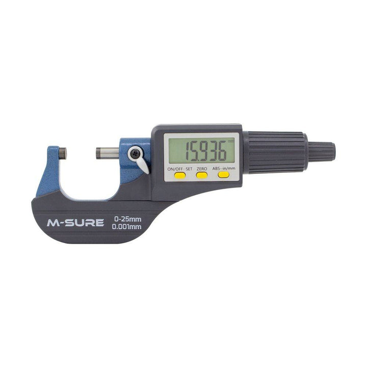 M-SURE MS-110-025 Digital External Micrometer 0-25mm (0-1 inch) MS-110 Series