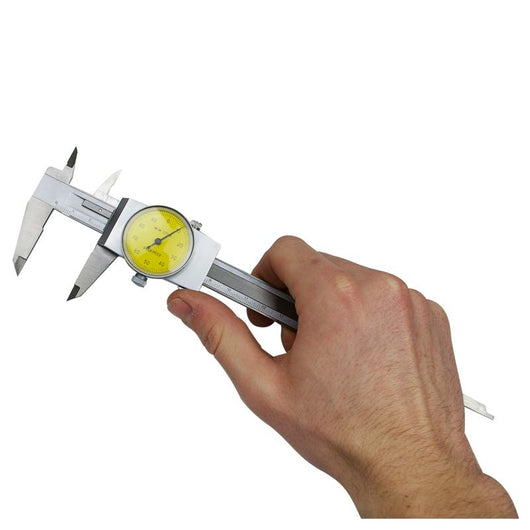 150mm machine dro dial caliper with metric yellow face