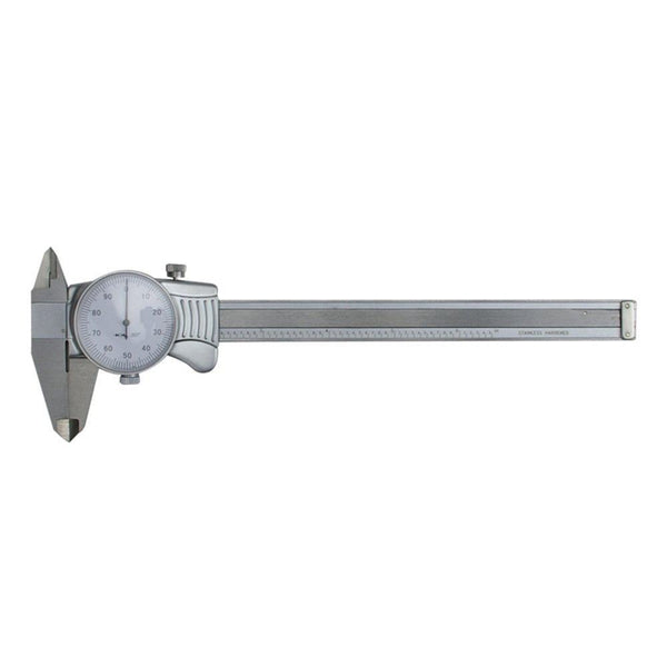 6" Machine-DRO dial caliper imperial with white face.