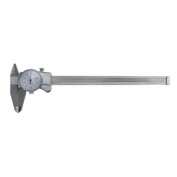 8" Machine-DRO dial caliper with white face.