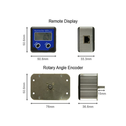 rotary angle encoder and remote display with a 6mm diameter shaft