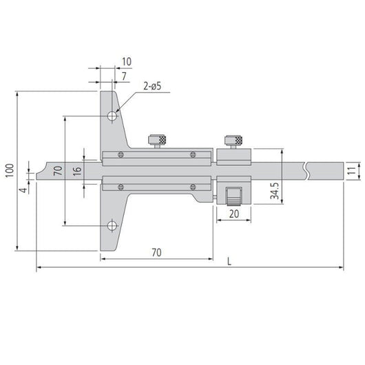 0 150mm mitutoyo 527 101 vernier depth gauge with fine adjustment