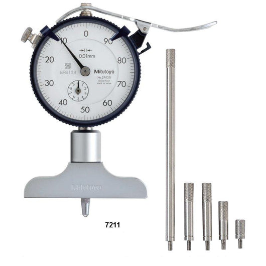 0 200mm mitutoyo 7211 dial depth gauge metric