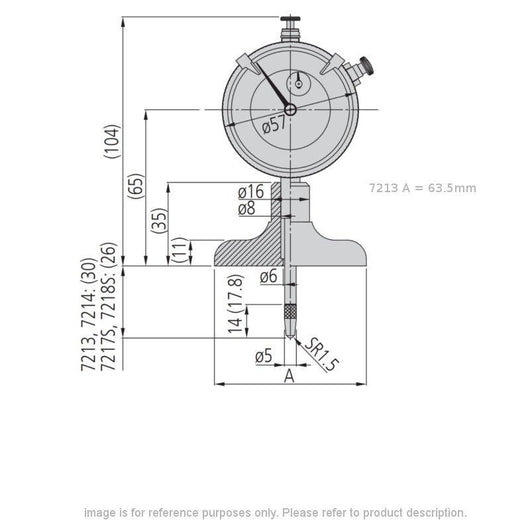 0 210mm mitutoyo 7213 dial depth gauge metric