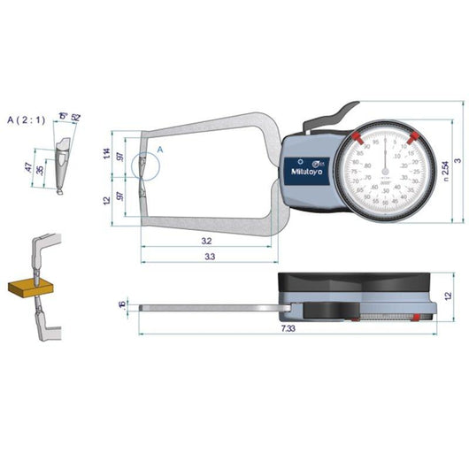 mitutoyo external dial caliper 0 0 8 0 0005 209 455