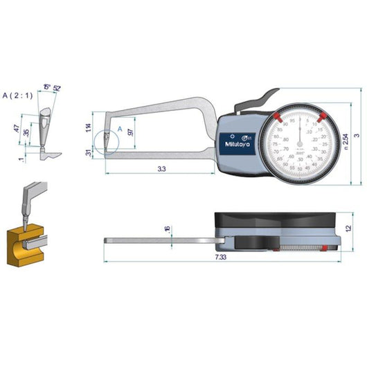 mitutoyo external dial caliper 0 0 8 0 0005 209 456