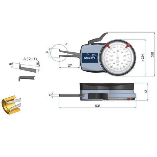 mitutoyo internal dial caliper 0 2 0 6 0 0002 209 351