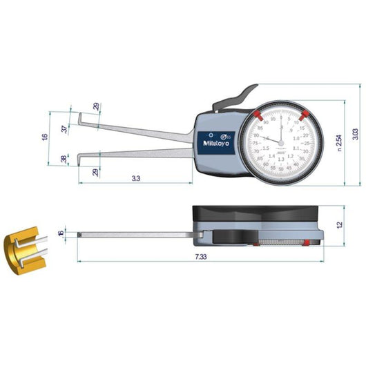 mitutoyo internal dial caliper 0 8 1 6 0 0005 209 354