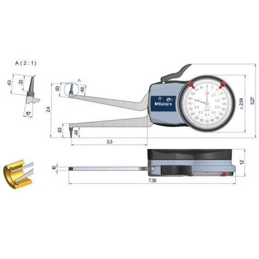 mitutoyo internal dial caliper 1 6 2 4 0 0005 209 356