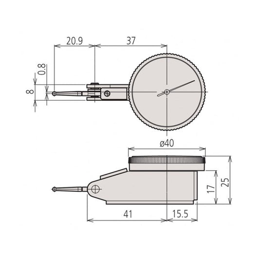 mitutoyo lever stylus dial indicator 0 8mm