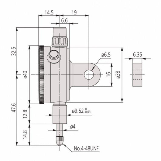 mitutoyo dial indicator lug back agd ansi 0 25 0 001 1411s