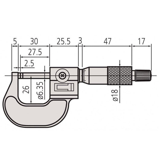 mitutoyo 0 25mm mechanical counter micrometer 193 111