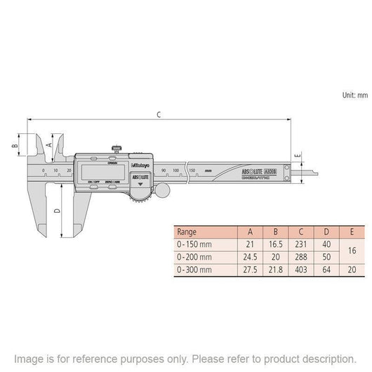 mitutoyo 500 174 30 absolute aos standard digital caliper series 500 0 150mm 0 6