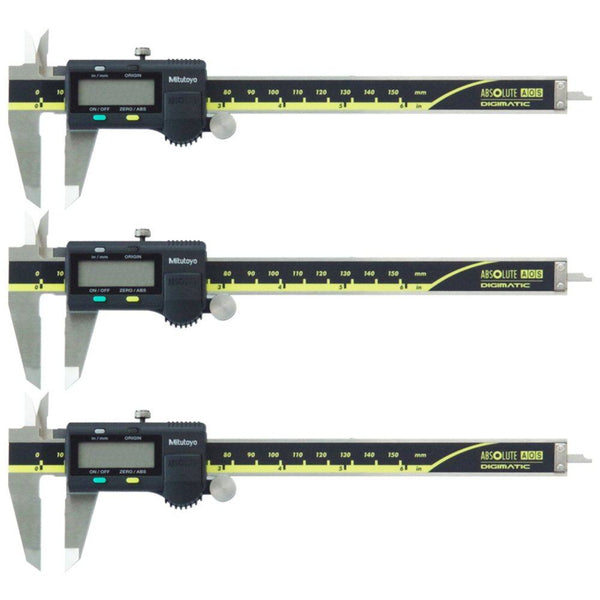 mitutoyo 500 196 30 pack of 3 standard digital caliper series 500 0 150mm 0 6