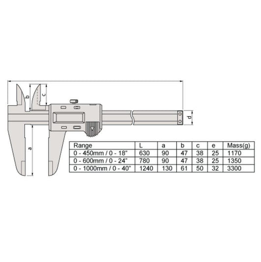 mitutoyo digital abs caliper inch metric 0 18 500 505 10