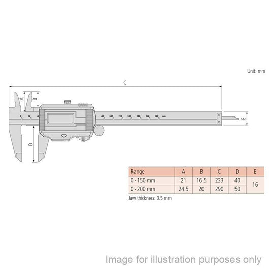 mitutoyo 500 784 standard digital caliper series 500 0 150mm 0 6