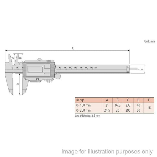 mitutoyo 500 786 standard digital caliper series 500 0 150mm 0 6