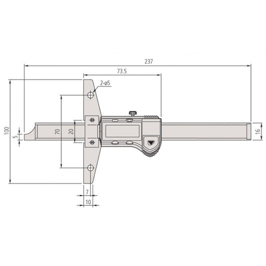 150mm 6 mitutoyo 571 211 30 absolute digimatic depth gauge with spc output