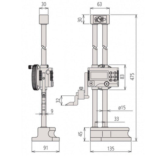 mitutoyo mit 192 630 10 digital scribing height gauge series 192 300mm 12 inch