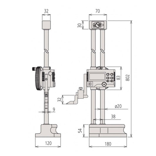 mitutoyo mit 192 632 10 digital scribing height gauge series 192 600mm 24 inch