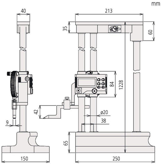 mitutoyo digital height gauge double column 0 40 1000mm probe connector inch metric 192 673 10