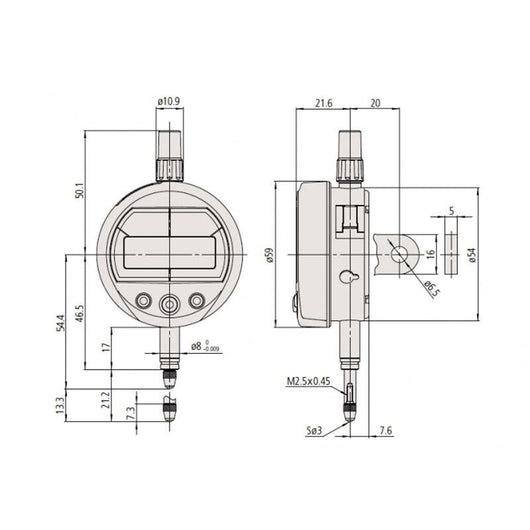 mitutoyo 12 7mm 0 5 digital idcx indicator high accuracy mit 543 391b