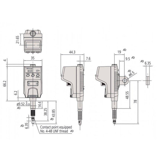 mitutoyo 12 7mm 0 5 absolute digimatic vertical display indicator mit 543 581