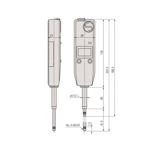 mitutoyo 25mm 1 ip42 slim body digital indicator with data output mit 575 123