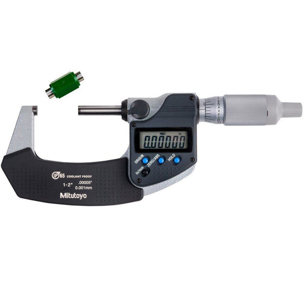 mitutoyo digital micrometer ip65 inch metric 1 2 w o output ratched thimble 293 345 30