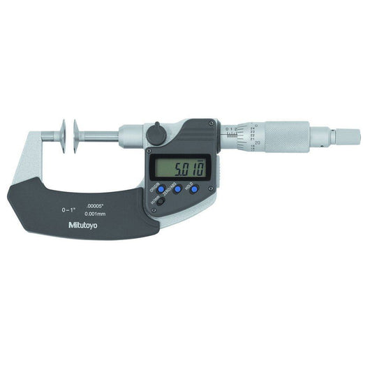 mitutoyo digital disc micrometer ip65 inch metric 0 1 non rotating spindle disk 20mm 369 350 30