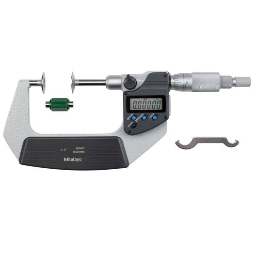 mitutoyo digital disc micrometer ip65 inch metric 1 2 non rotating spindle disk 20mm 369 351 30