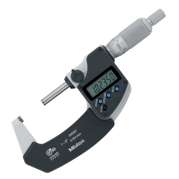 25 50mm 1 2 digital micrometer coolant proof ip65 ratchet stop