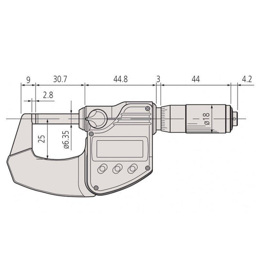 0 25mm 0 1 digital micrometer coolant proof ip65 ratchet thimble