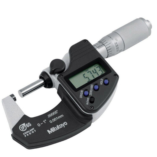 0 25mm 0 1 digital micrometer coolant proof ip65 ratchet thimble