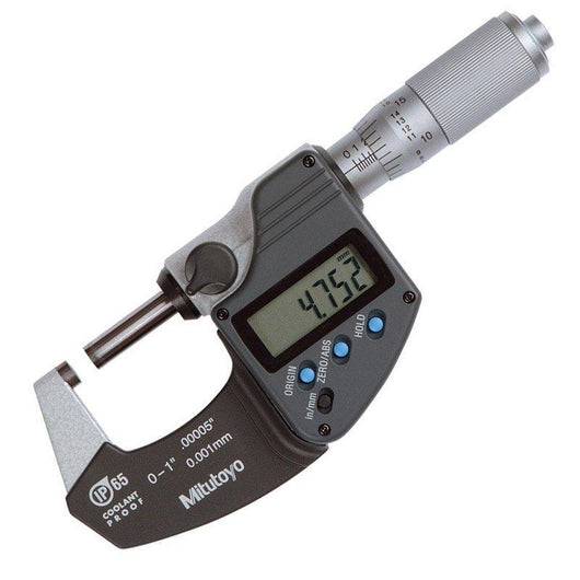 0 25mm 0 1 digital micrometer coolant proof ip65 ratchet thimble